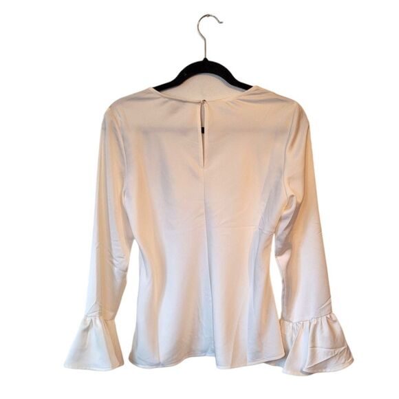 J. Crew Women's Cream Satin Ruffle Sleeve Blouse Size S NWT - Picture 2 of 7